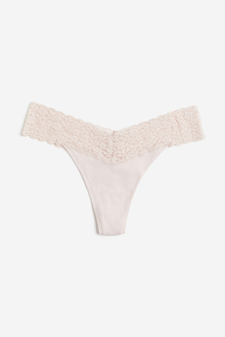 H & M - Set van 10 kanten slips - Thong - Roze