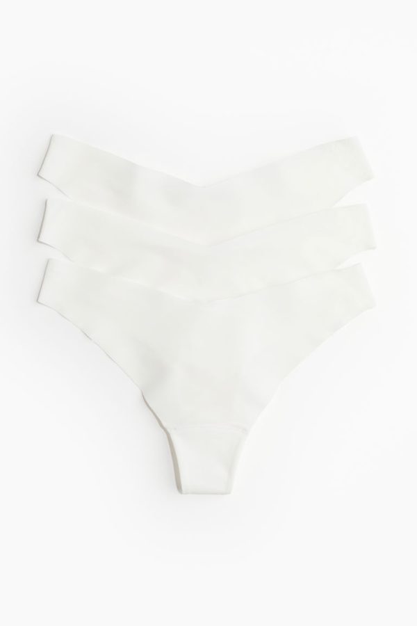 H & M - Set van 3 no-show slips - Thong - Wit