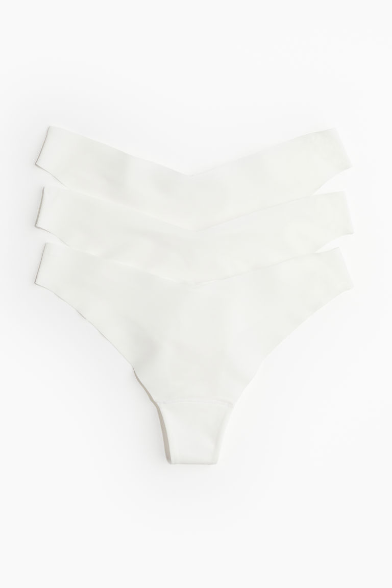 H & M - Set van 3 no-show slips - Thong - Wit