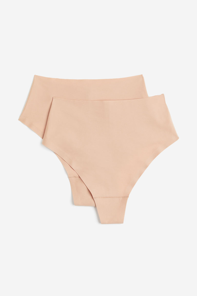 H & M - Set van 2 no-show Light Shape slips - Thong - Beige