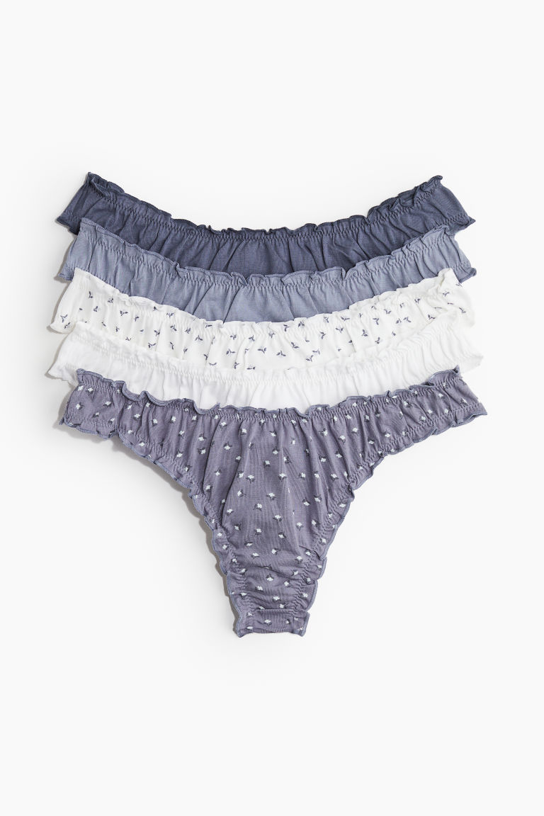 H & M - Set van 5 slips - Thong - Blauw