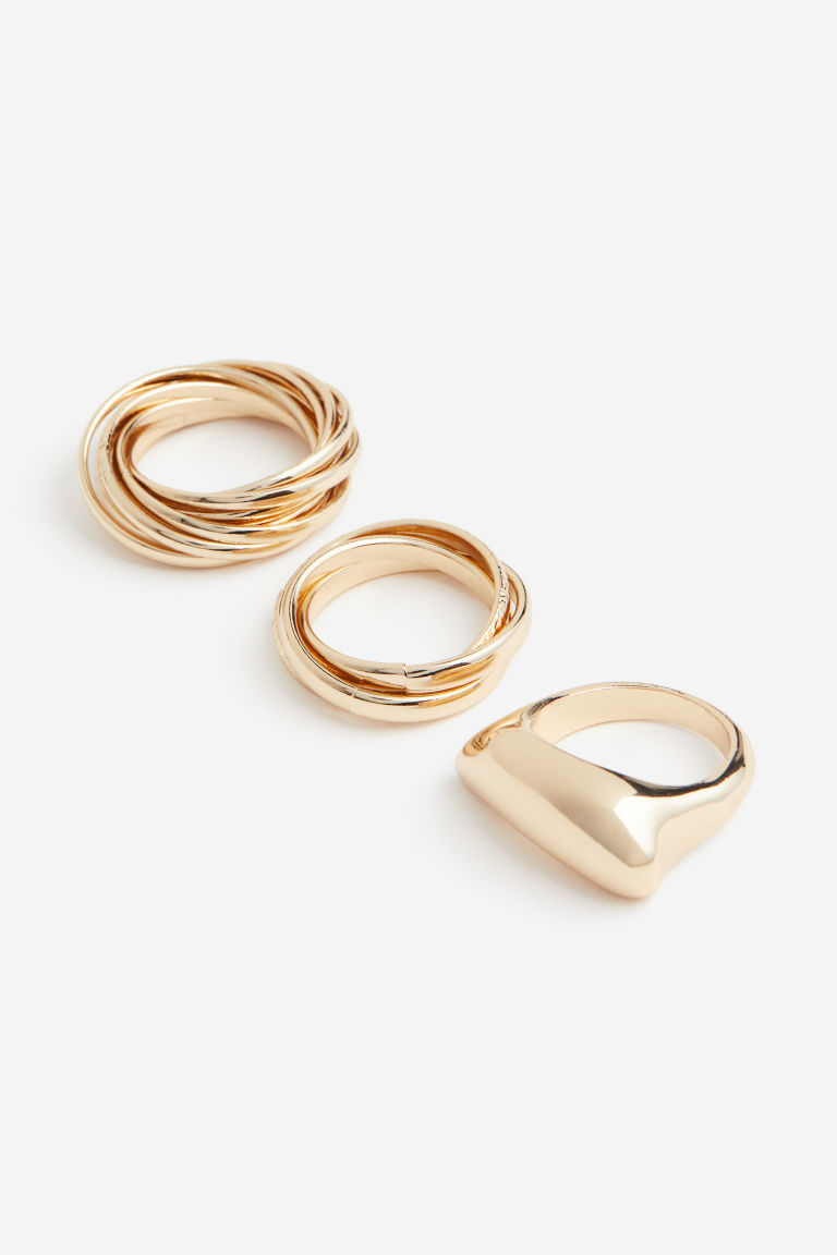 H & M - Set van 3 ringen - Goud