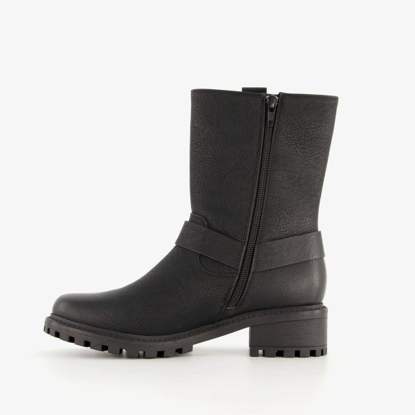 Blue Box dames biker boots zwart