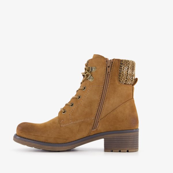 Blue Box veterboots cognac met gebreid detail