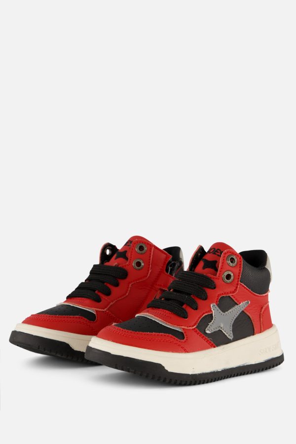 Shoesme Sneakers rood Leer