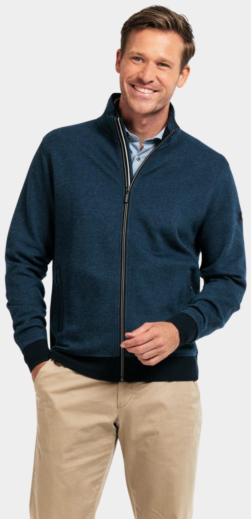 Baileys Vest Blauw Sweat Cardigan Zip 422211/65