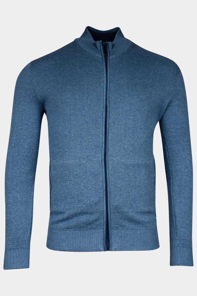 Baileys Vest Blauw Cardigan Zip 422009/625