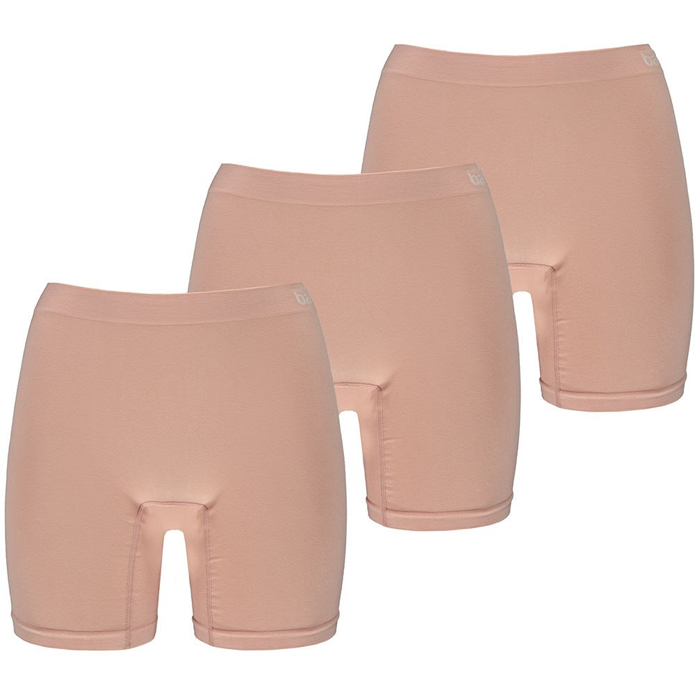 Apollo Seamless dames short bamboe onderbroek met pijpjes naadloos huidskleur 3-pack