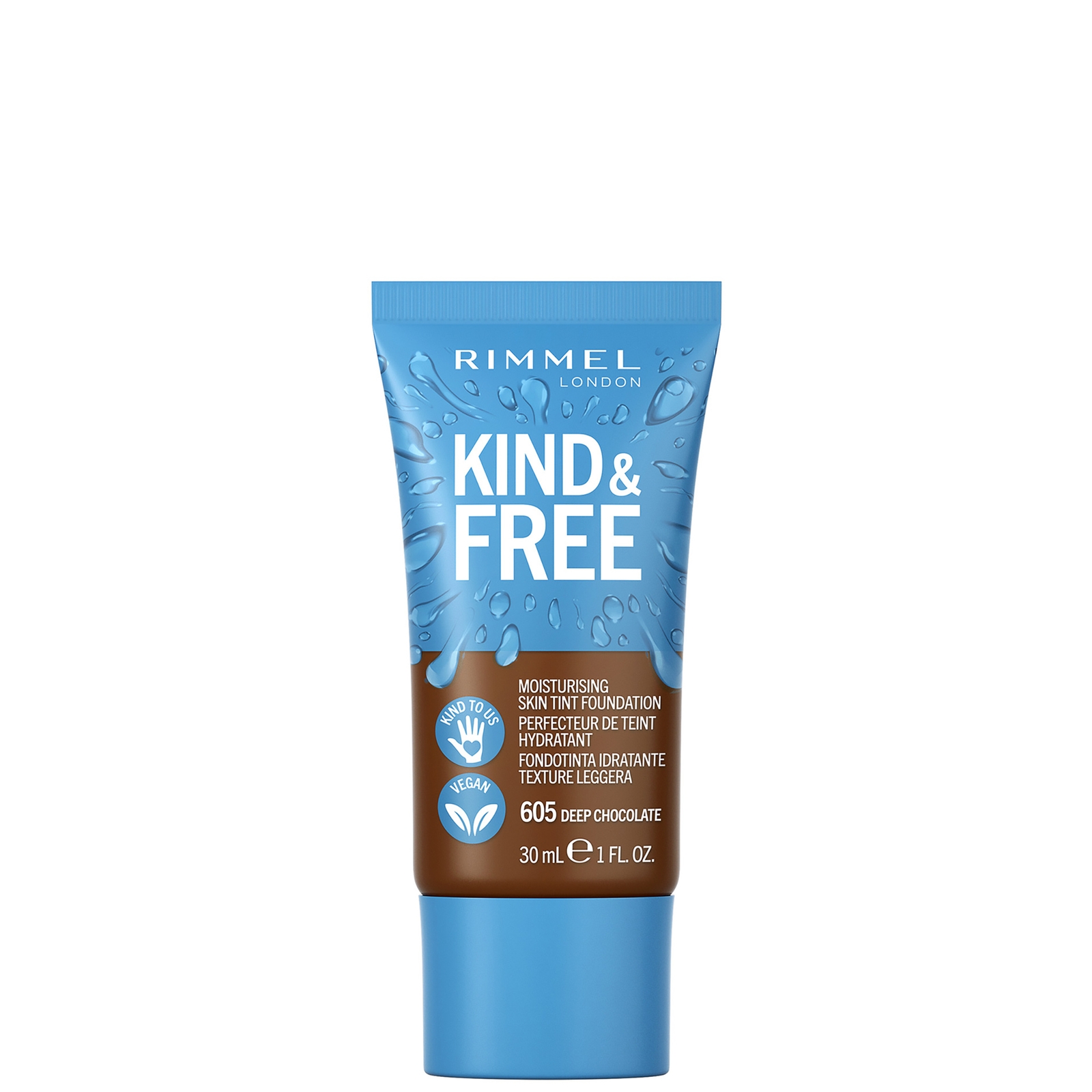 Rimmel Kind and Free Skin Tint Moisturising Foundation 30ml (Various Shades) - Deep Chocolate