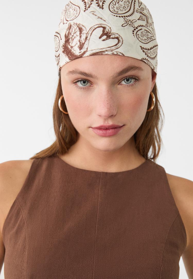 Stradivarius Bedrukte zakdoek  Ecru OS