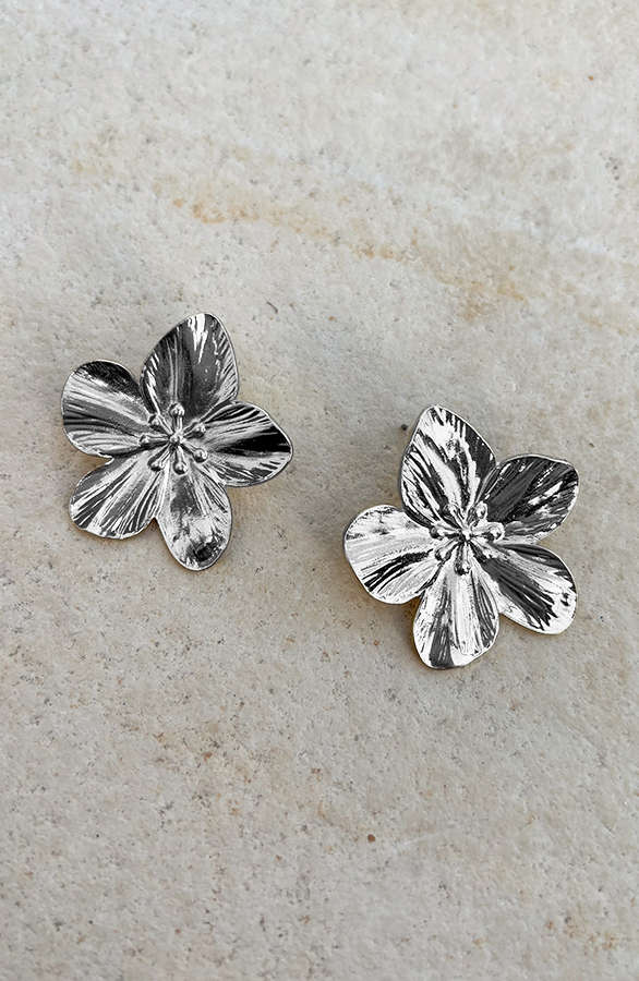 Boho Flower Oorbellen Zilver