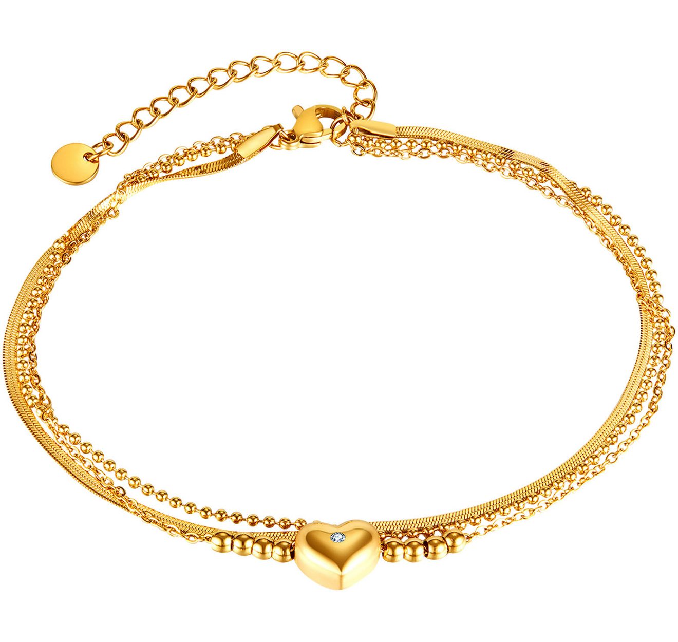 Firetti Enkelkettinkje Sieraden cadeau roestvrijstalen lichaamsjuwelen harten liefde