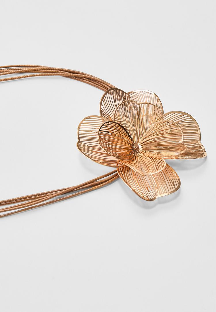 Stradivarius Ketting met maxi bloem  Goud OS