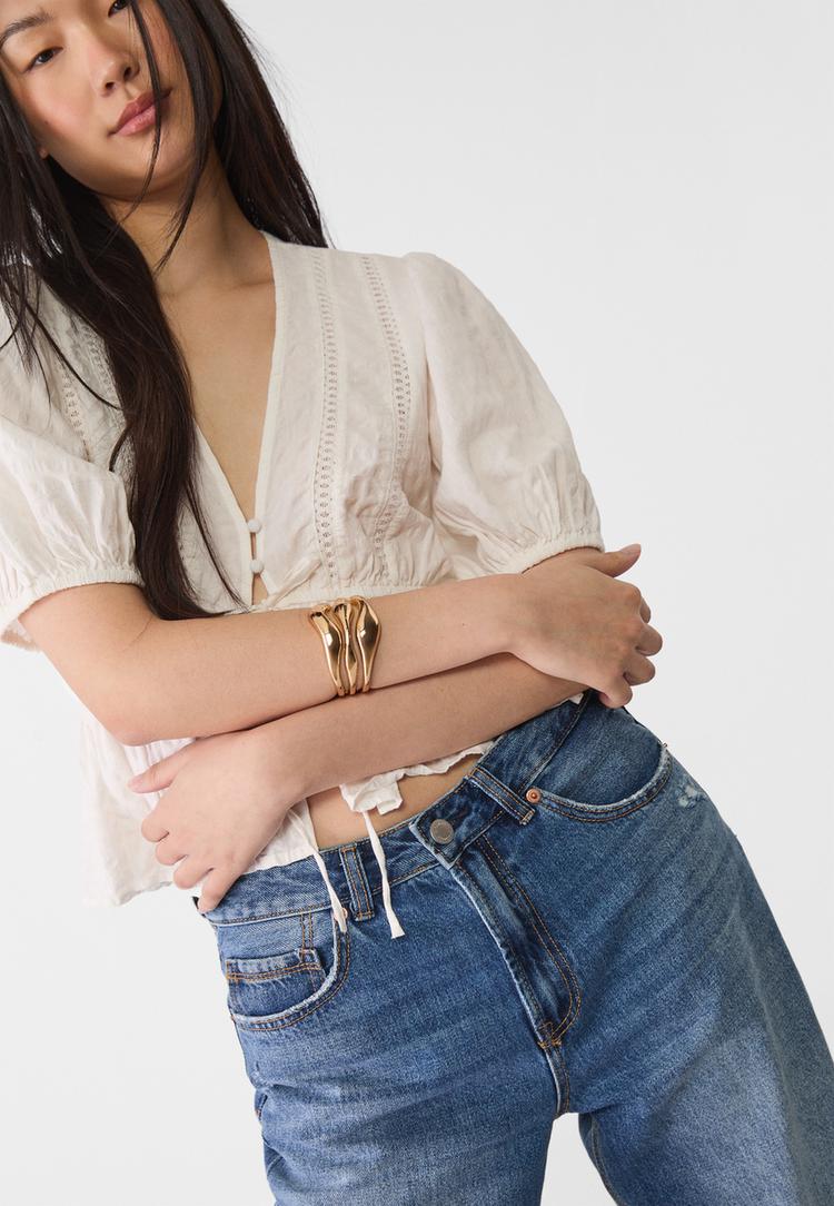 Stradivarius Maxi golven armband  Goud OS