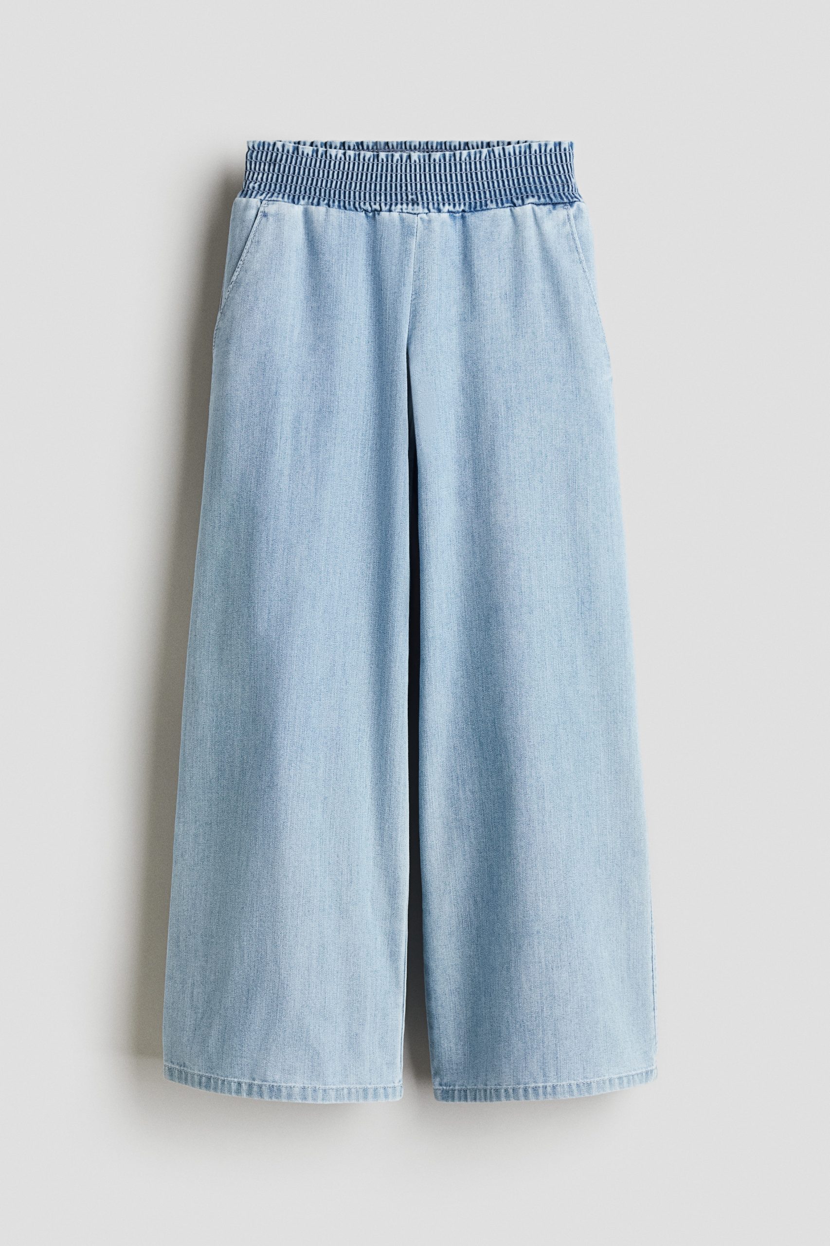 H & M - Crinklebroek met smokwerk - Blauw