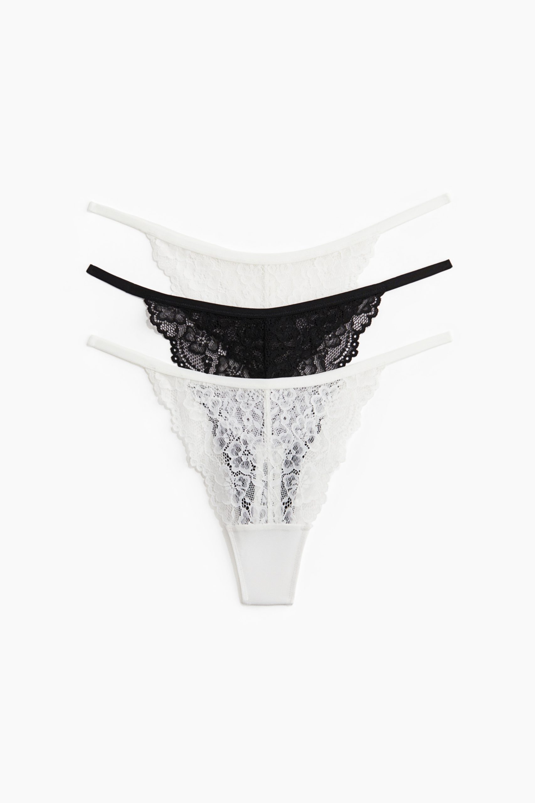 H & M - Set van 3 kanten slips - Tanga Thong - Wit
