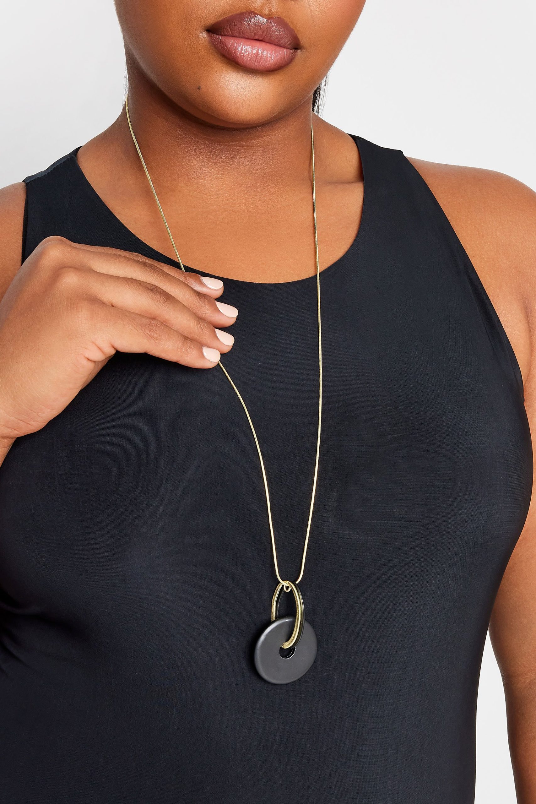 Gouden Gemengde Schijf Lange Ketting