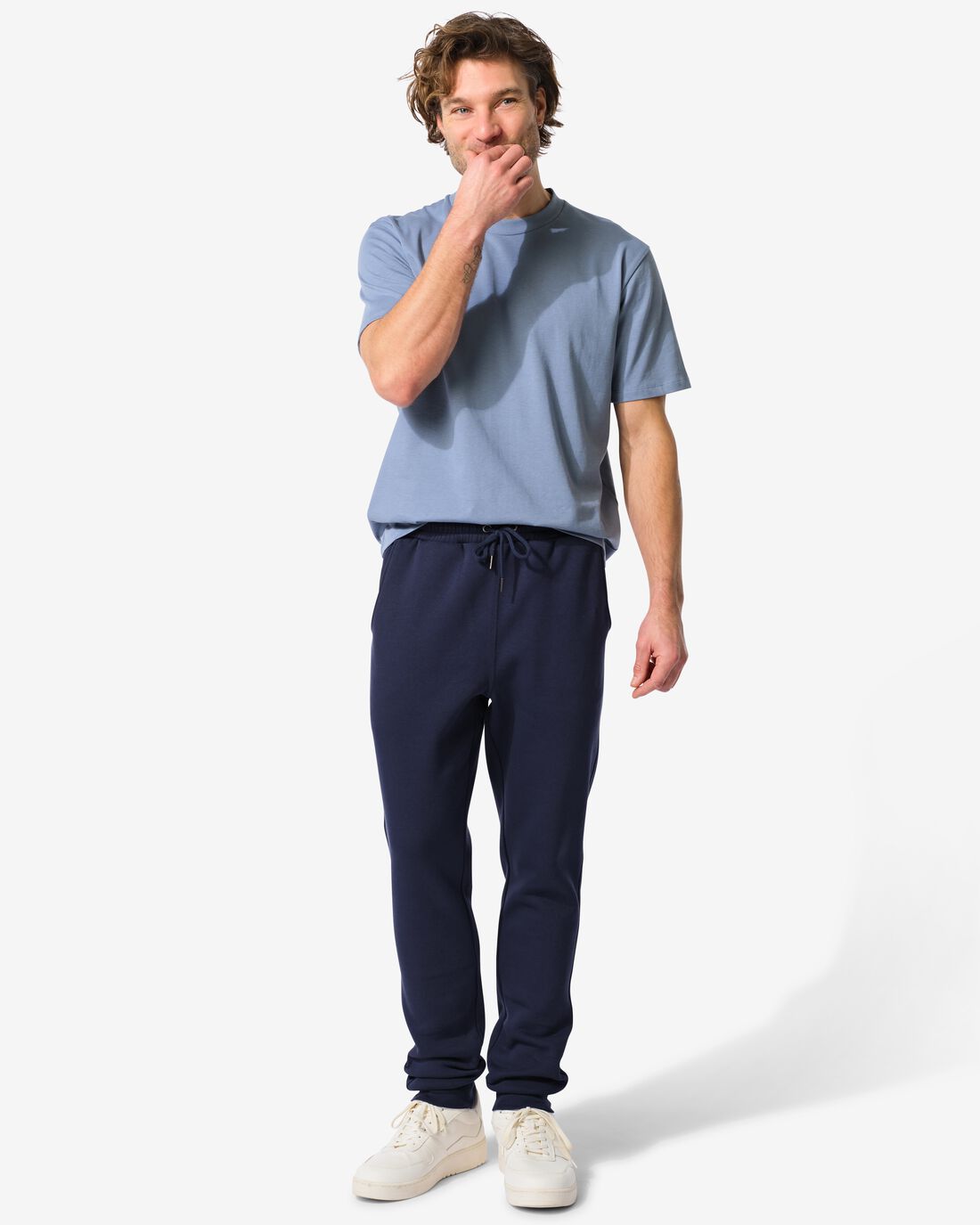 HEMA Heren Sweatpants Donkerblauw (donkerblauw)