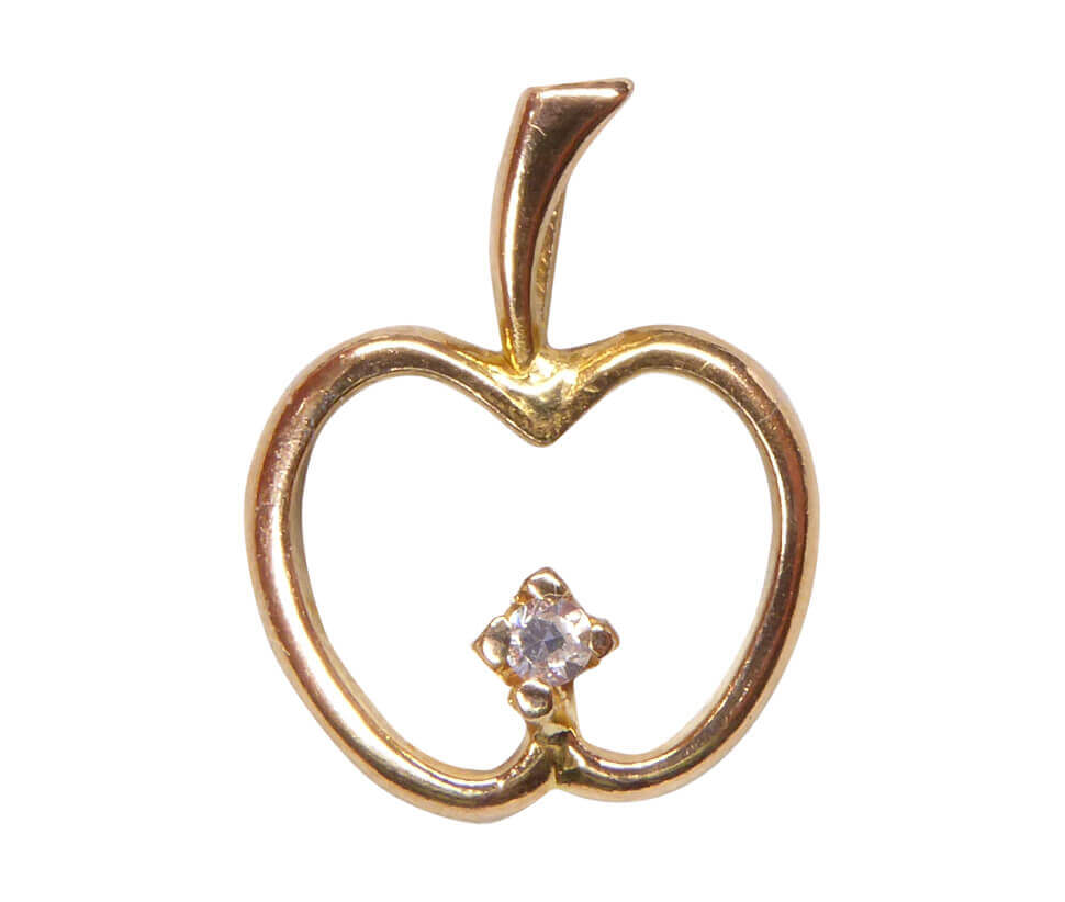 Christian Gouden appel hanger met diamant