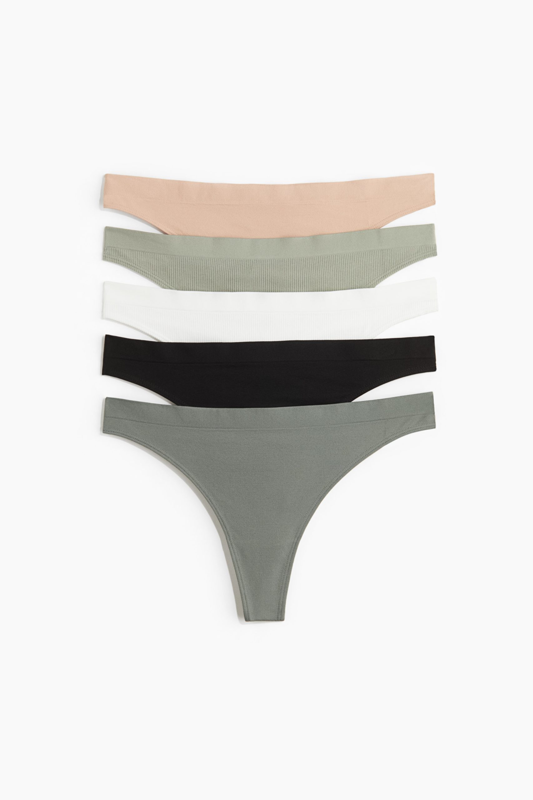 H & M - Set van 5 slips - Thong - Groen
