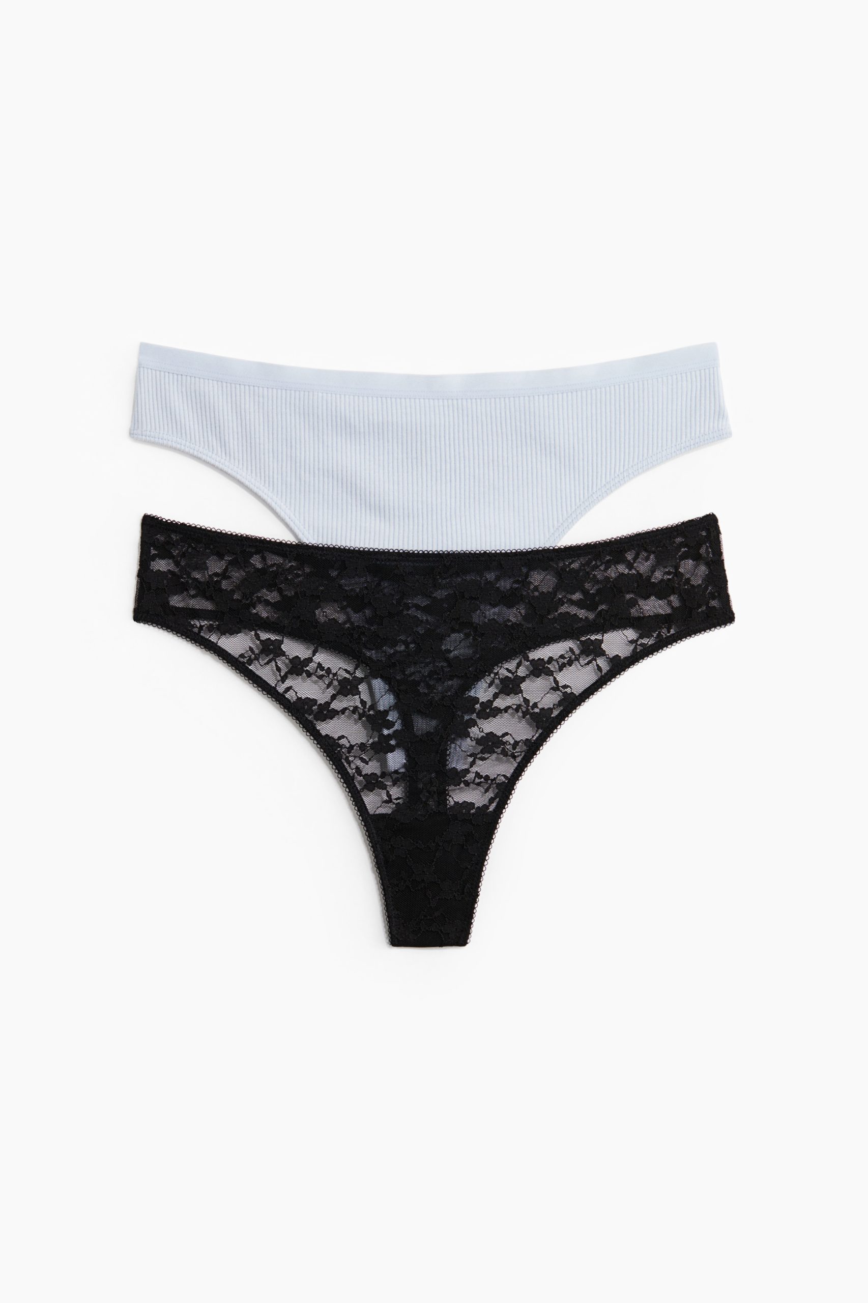 H & M - Set van 2 slips - Thong - Zwart