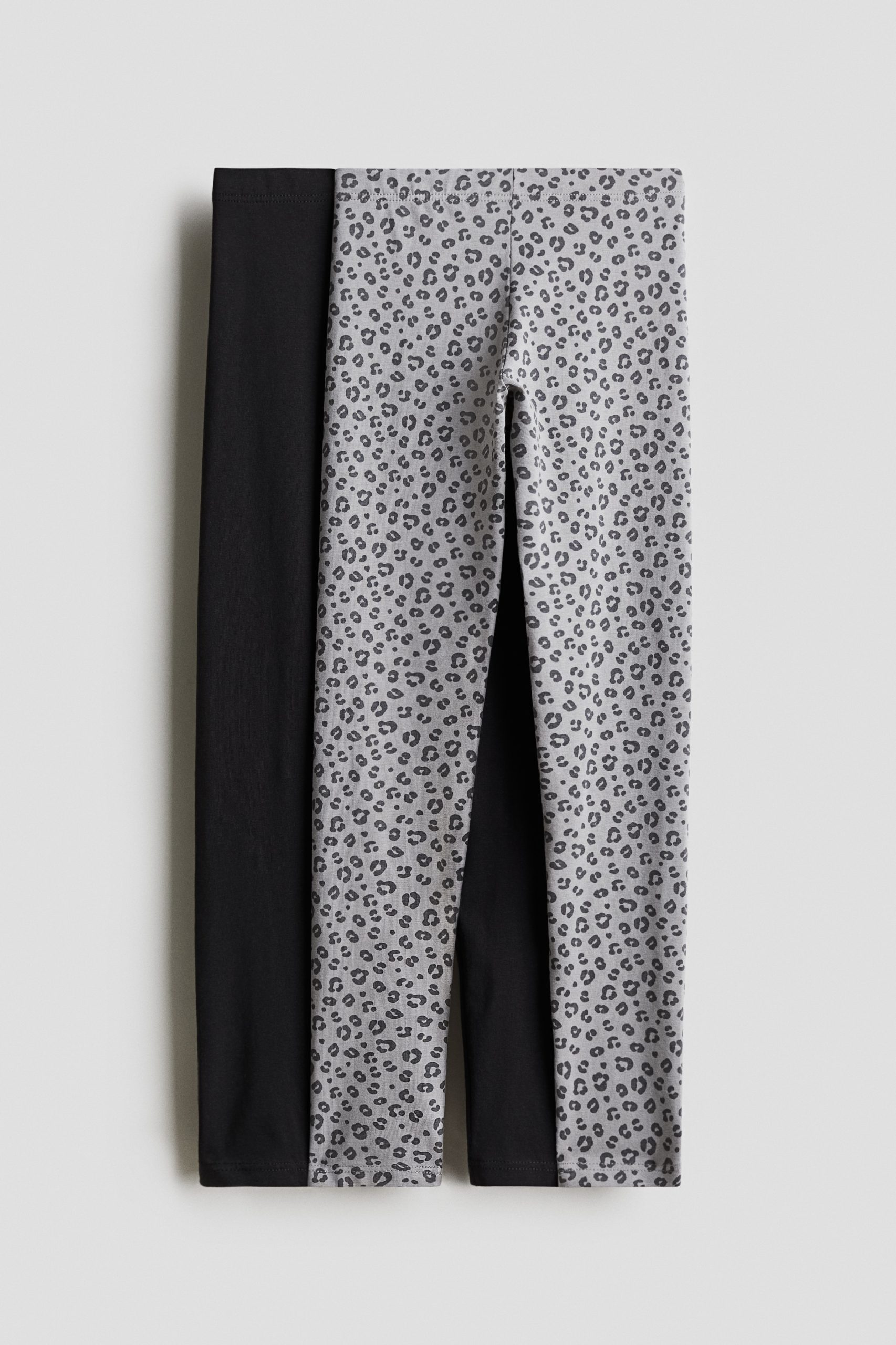 H & M - Set van 2 katoenen leggings - Grijs