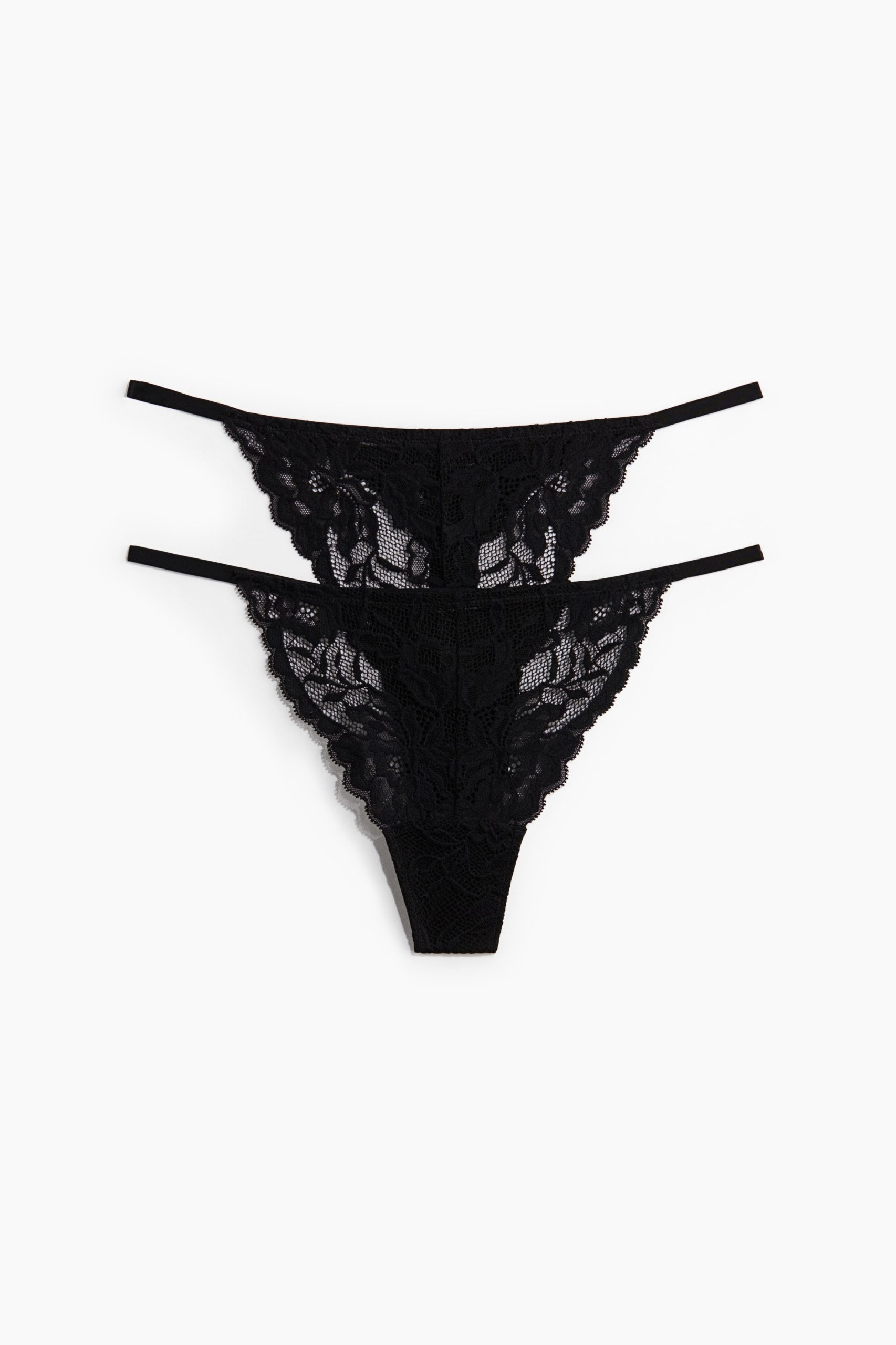 H & M - Set van 2 kanten slips - Tanga Thong - Zwart