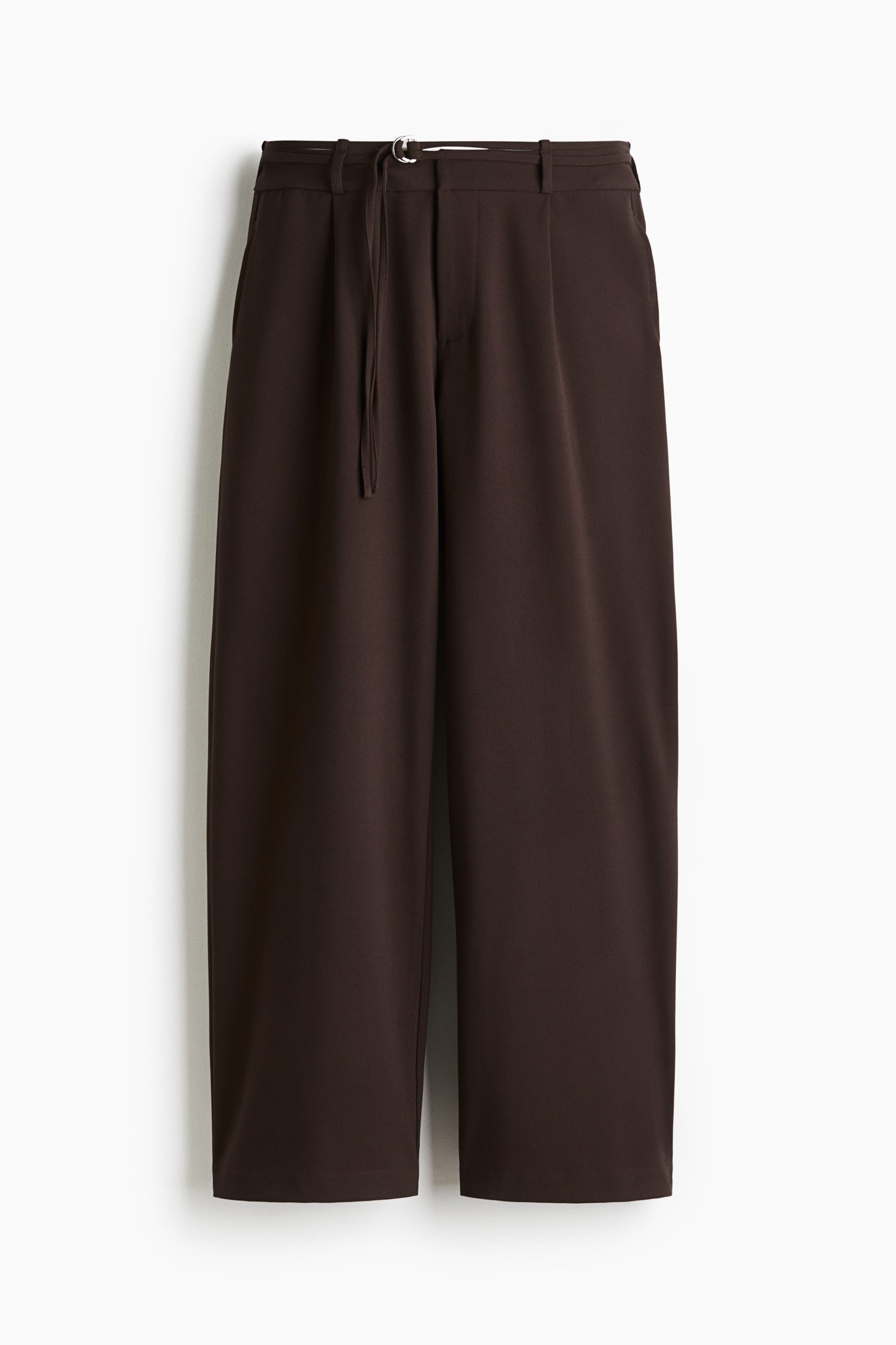H & M - Pantalon met riem - Bruin