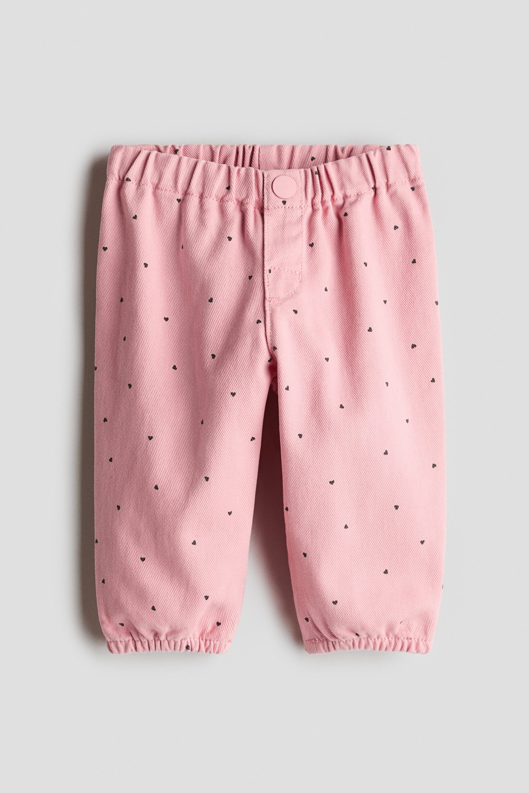 H & M - Broek van katoenen twill met print - Roze