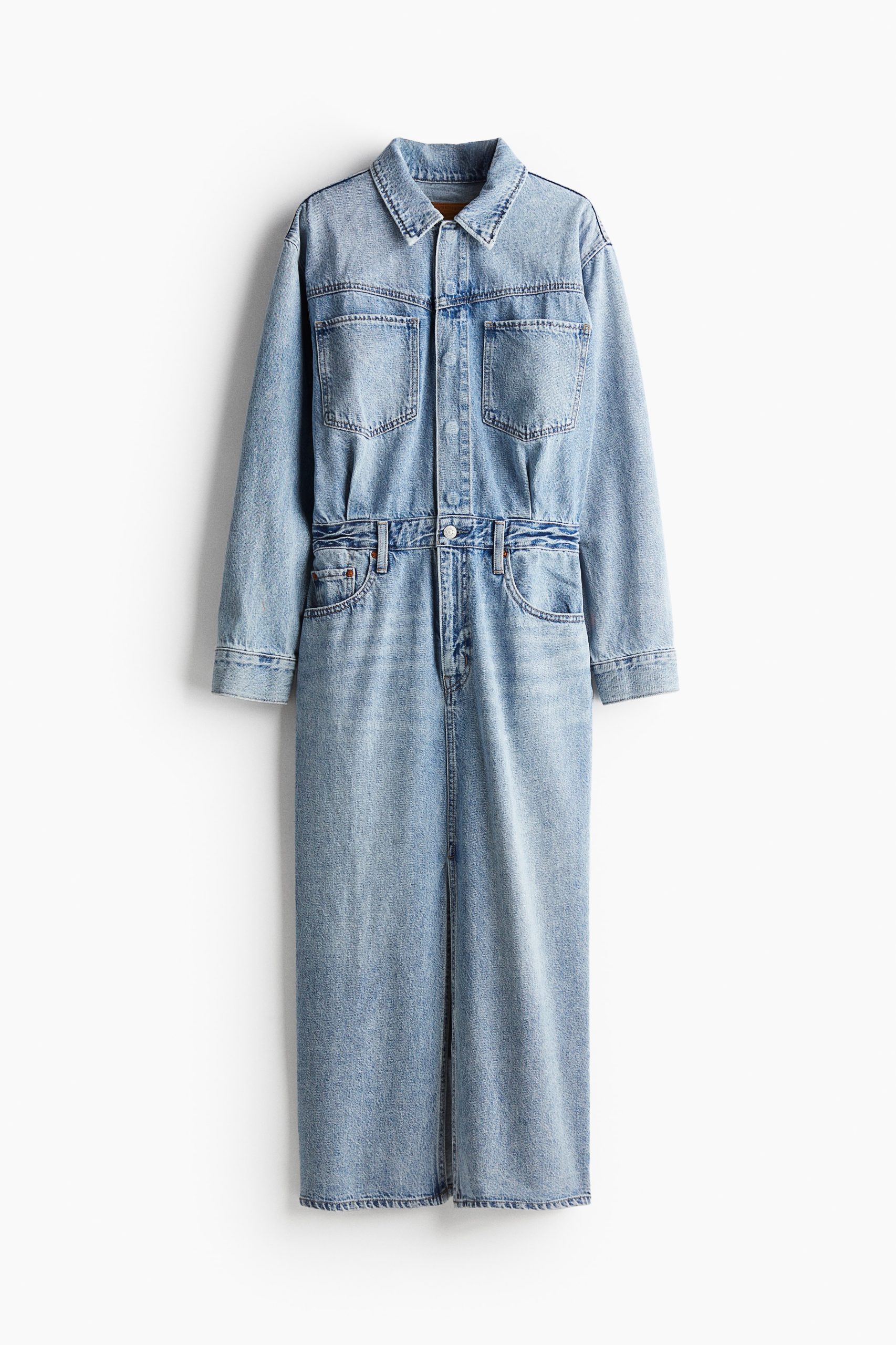 H & M - Western Denim Midi Dress - Blauw