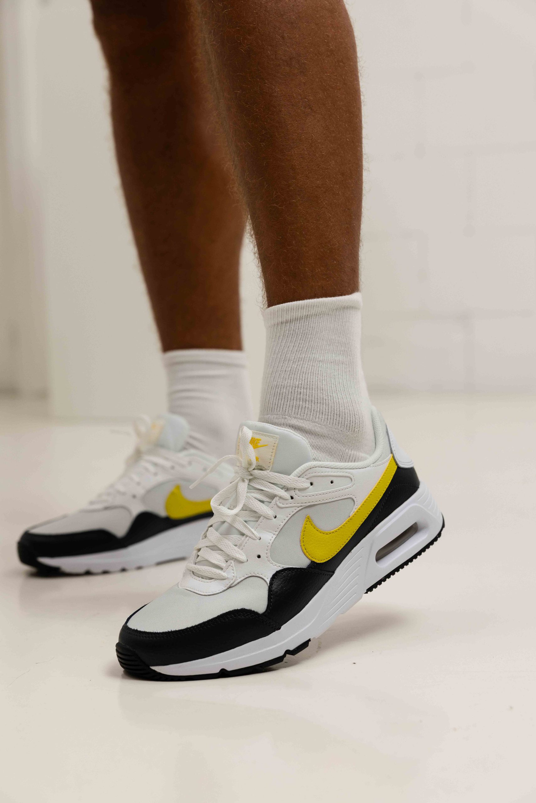 Nike Air Max SC Sneakers Heren Wit/Donkergrijs/Geel - Maat 46 - Kleur: DonkergrijsWitGeel | Soccerfanshop