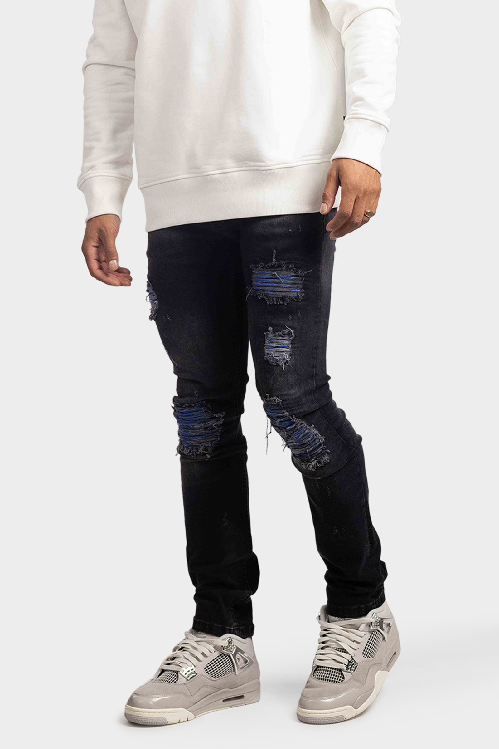 Richesse Force Deluxe Jeans Heren Zwart/Blauw - Maat 34 - Kleur: Zwart | Soccerfanshop