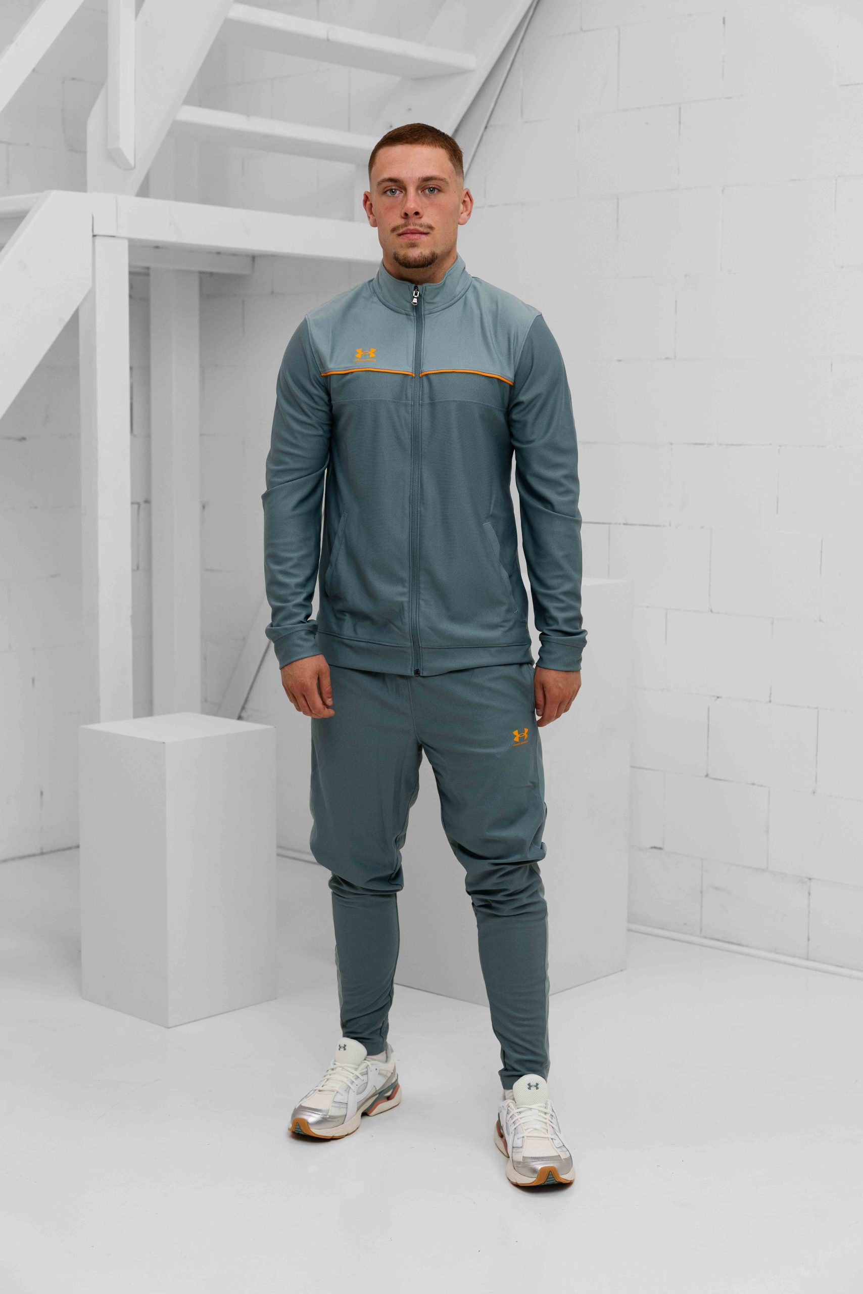 Under Armour Challenger Trainingspak Heren Blauw/Oranje - Maat XXL - Kleur: BlauwOranje | Soccerfanshop