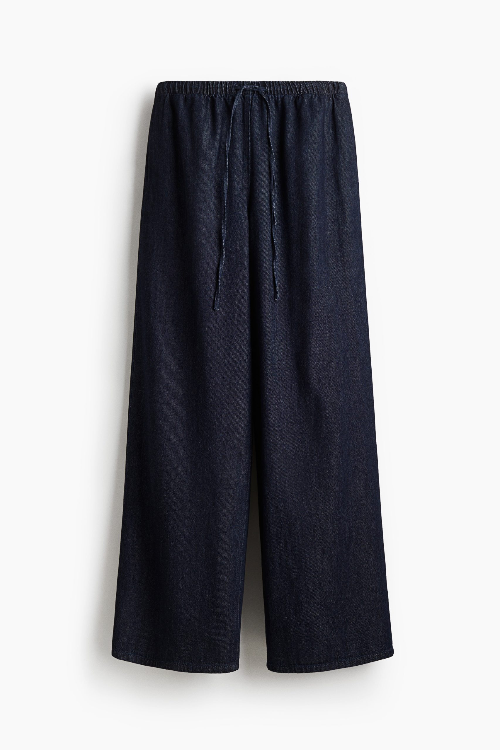 H & M - Feather Soft Denim broek met drawstring - Blauw