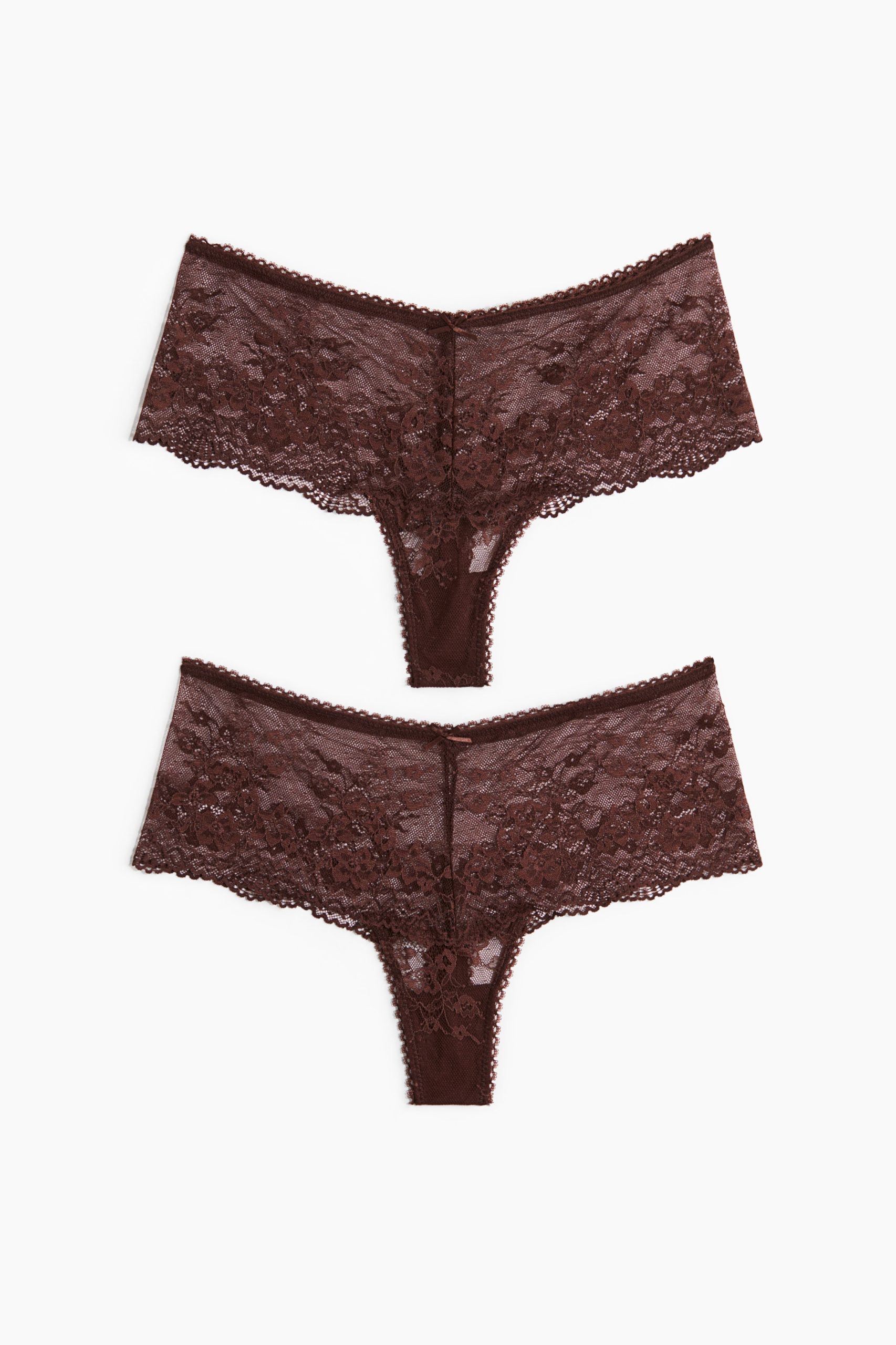 H & M - Set van 2 kanten slips - Thong - Bruin