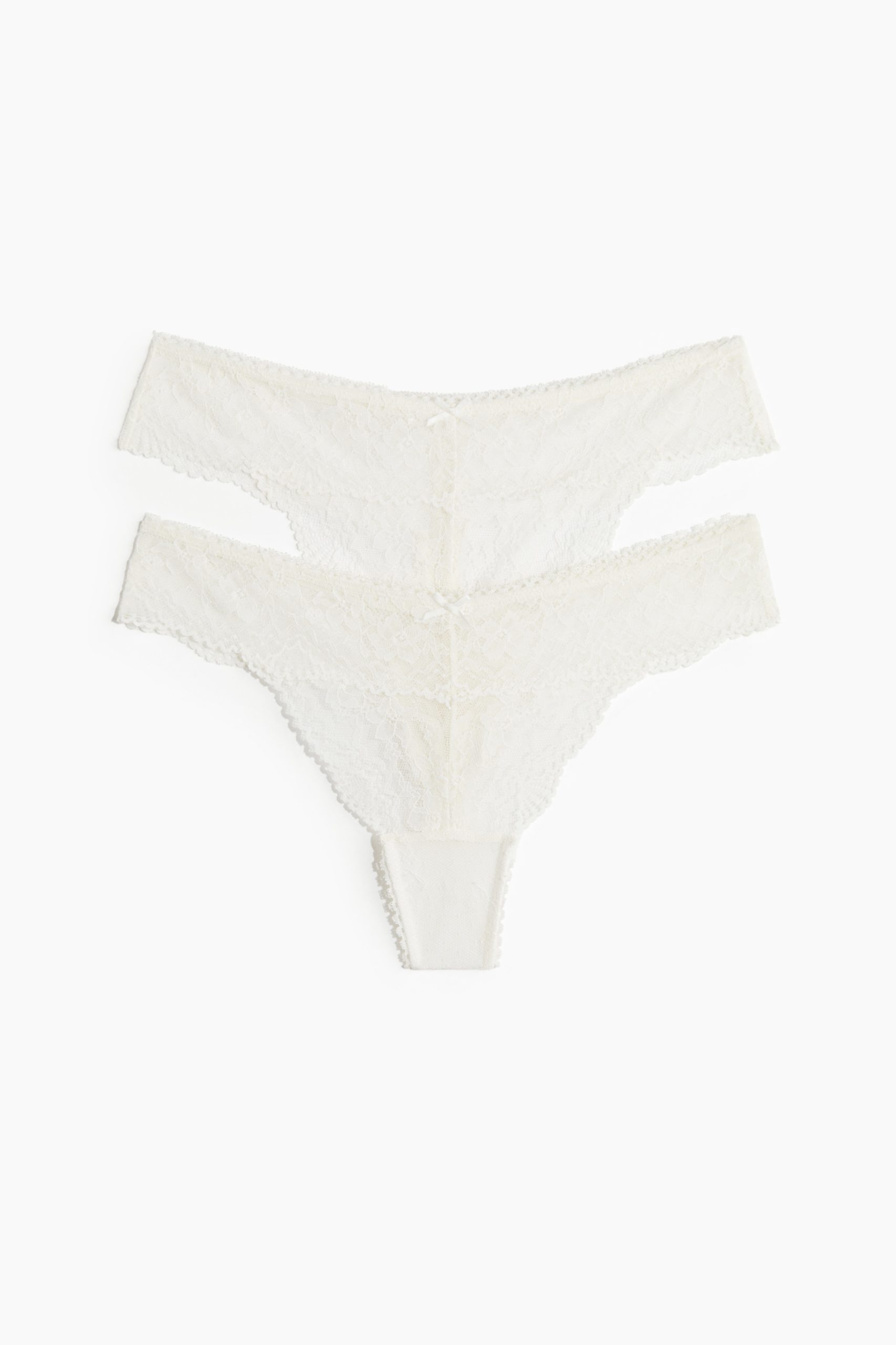 H & M - Set van 2 kanten slips - Thong - Wit