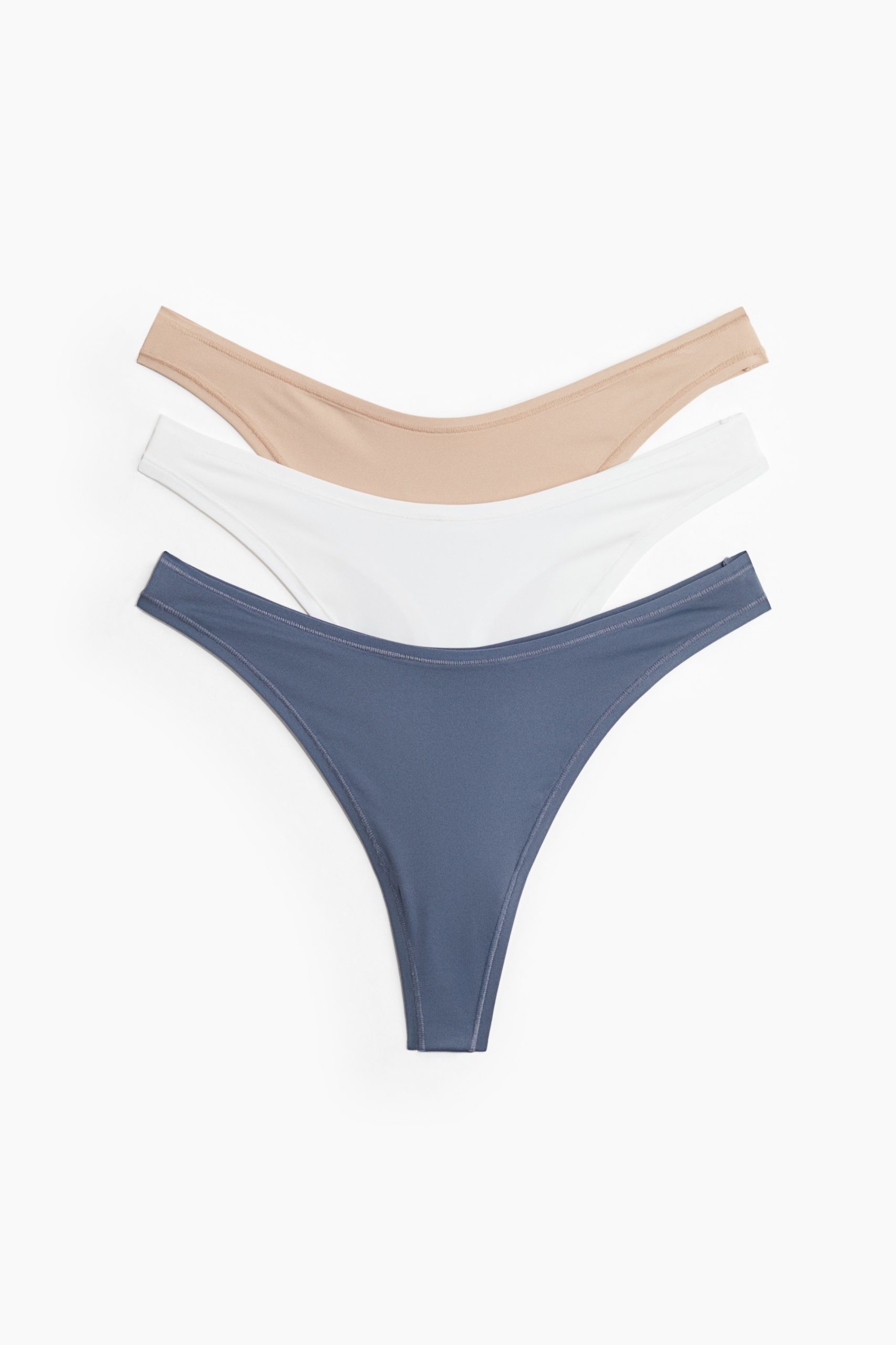 H & M - Set van 3 slips van microvezel - Thong - Blauw