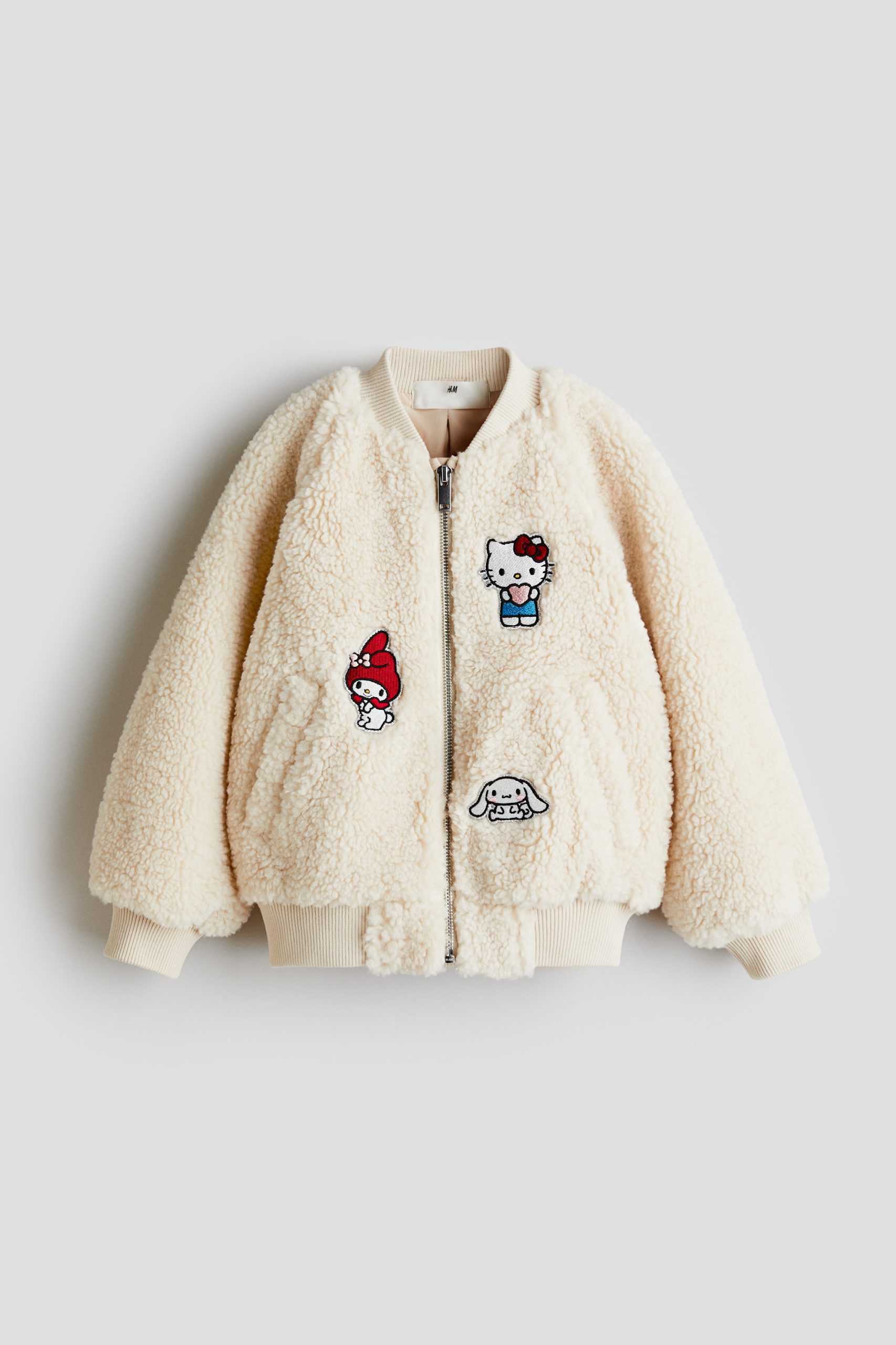 H & M - Teddy pilotenjack met applicaties - Beige