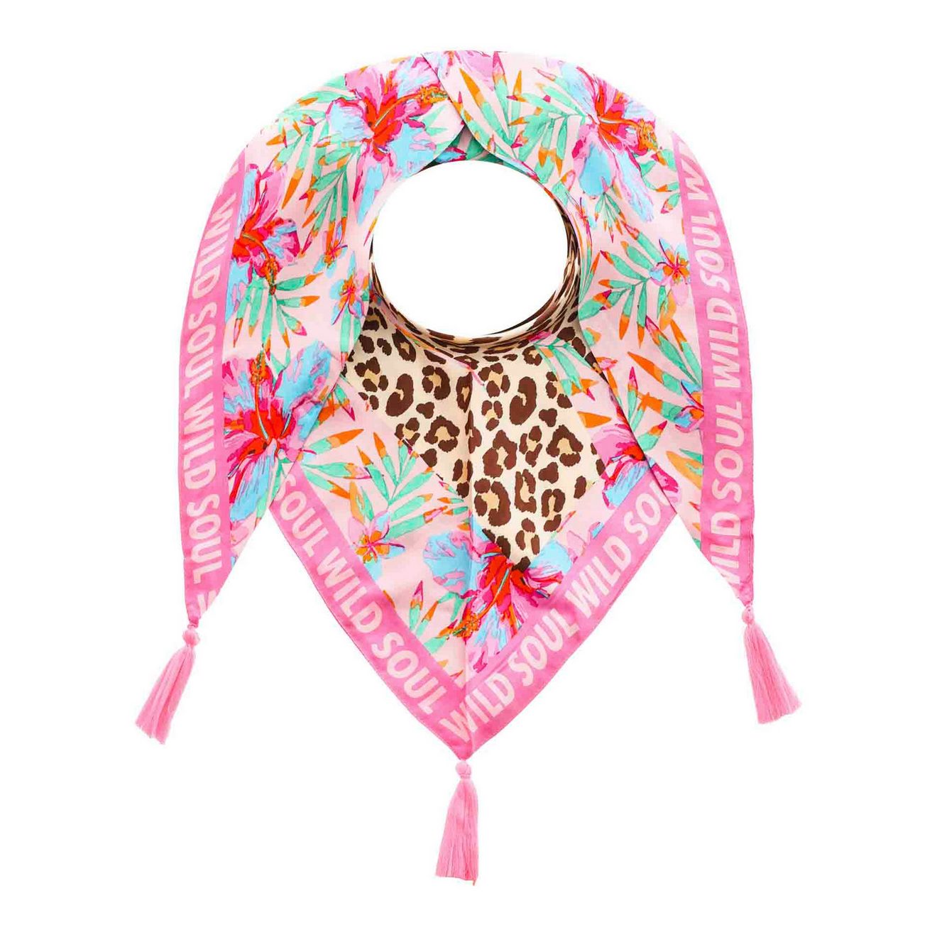Zwillingsherz Modieus sjaaltje Wild Jungle met franjes