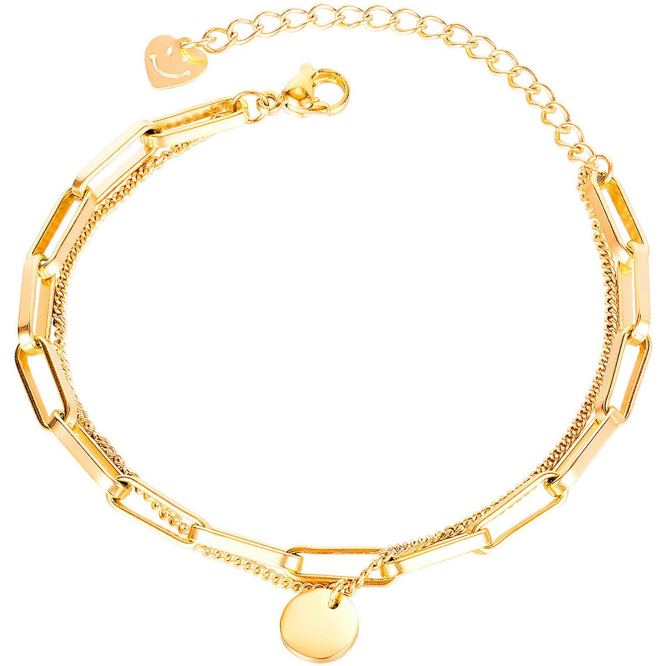 Firetti Armband Sieraden cadeau roestvrijstalen armbanden ankerkettengliederung schijfjes