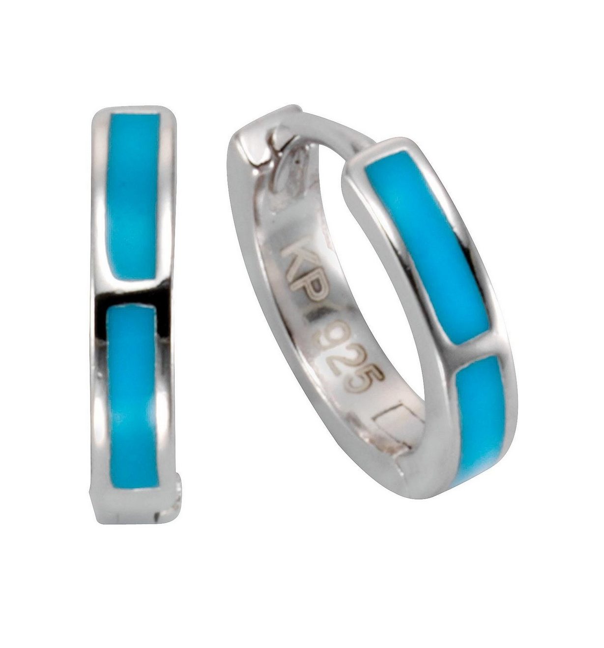 Firetti Oorringen Sieraad cadeau zilver 925 klapcreolen zilver-blauw