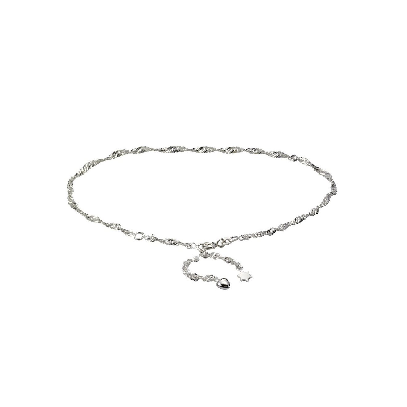 Firetti Enkelkettinkje Sieraad cadeau zilver 925 lichaams-sieraad hart+ster Singapore ketting