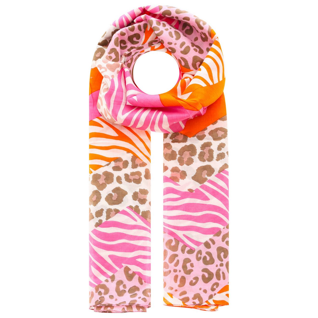Zwillingsherz Modieuze sjaal Leo Zebra Zickzack met bijzondere kleurrijke patroon