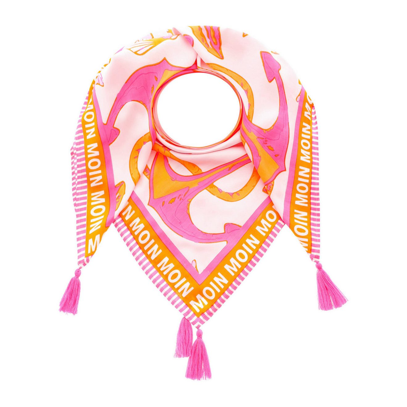 Zwillingsherz Modieus sjaaltje Ocean met kwastjes