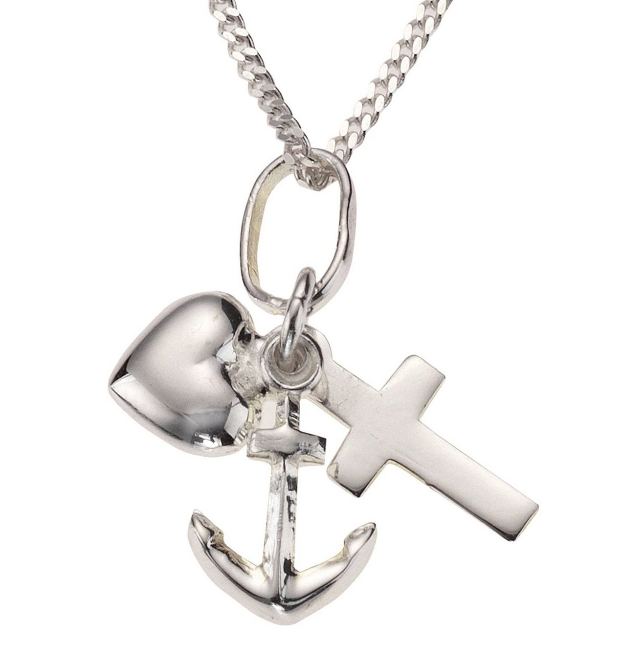 Firetti Ketting met hanger Sieraad cadeau zilver 925 halssieraad halsketting panzerketting geloof