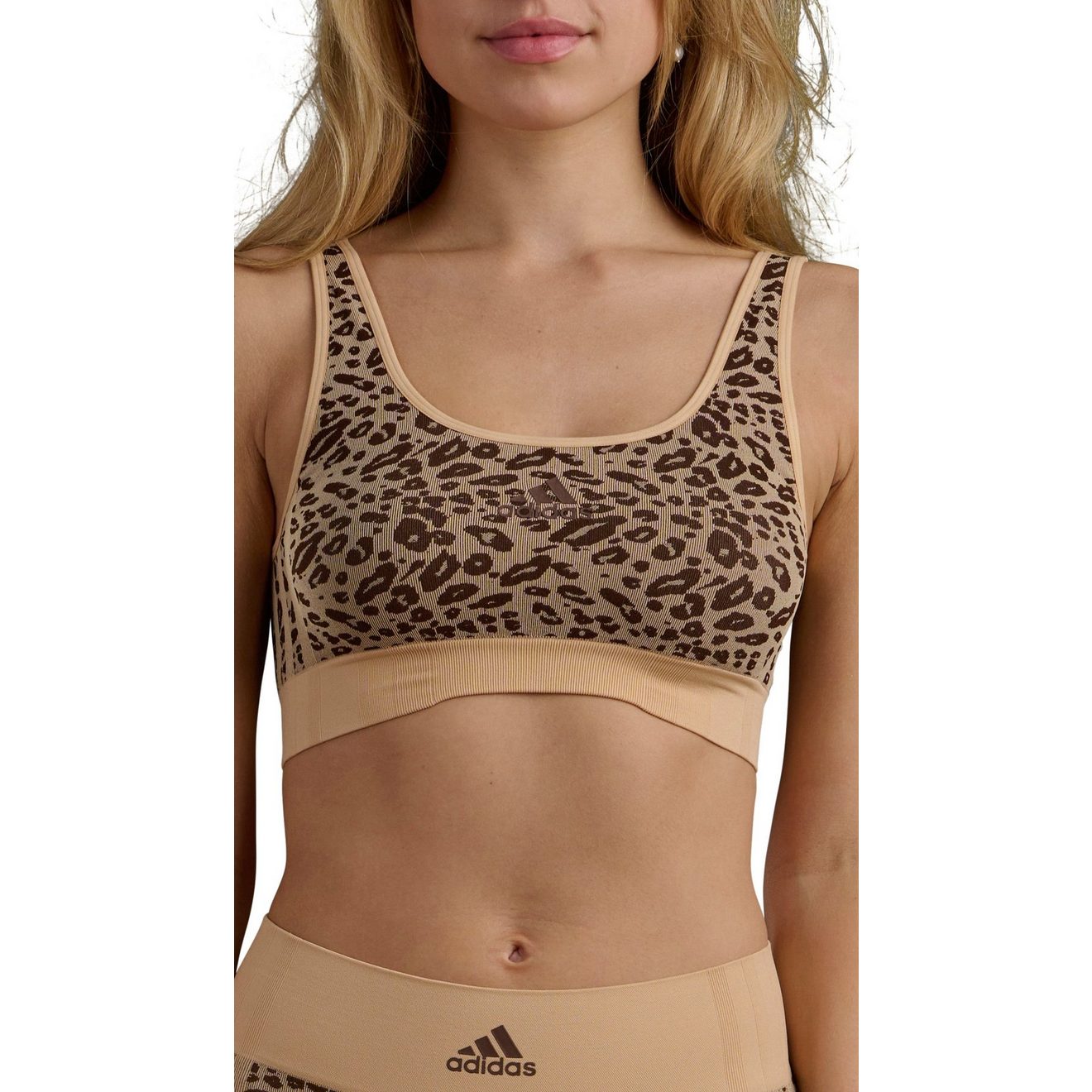 adidas Sportswear Bustier Real Cool Cotton met verwijderbare pads en dierenontwerp