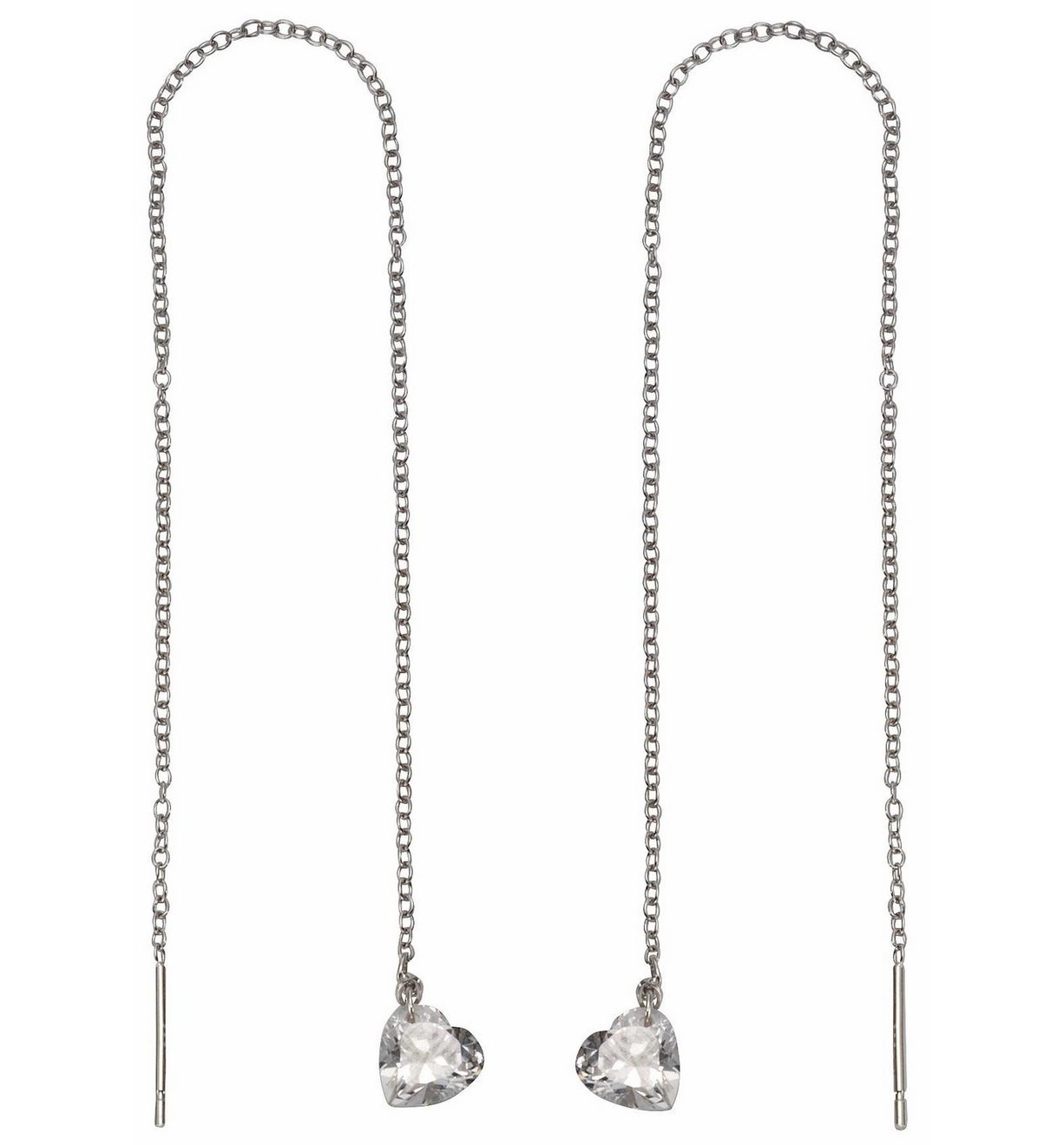 Firetti Paar oorhangers Sieraad cadeau zilver 925 oorbellen doorlopende harten glinsterend