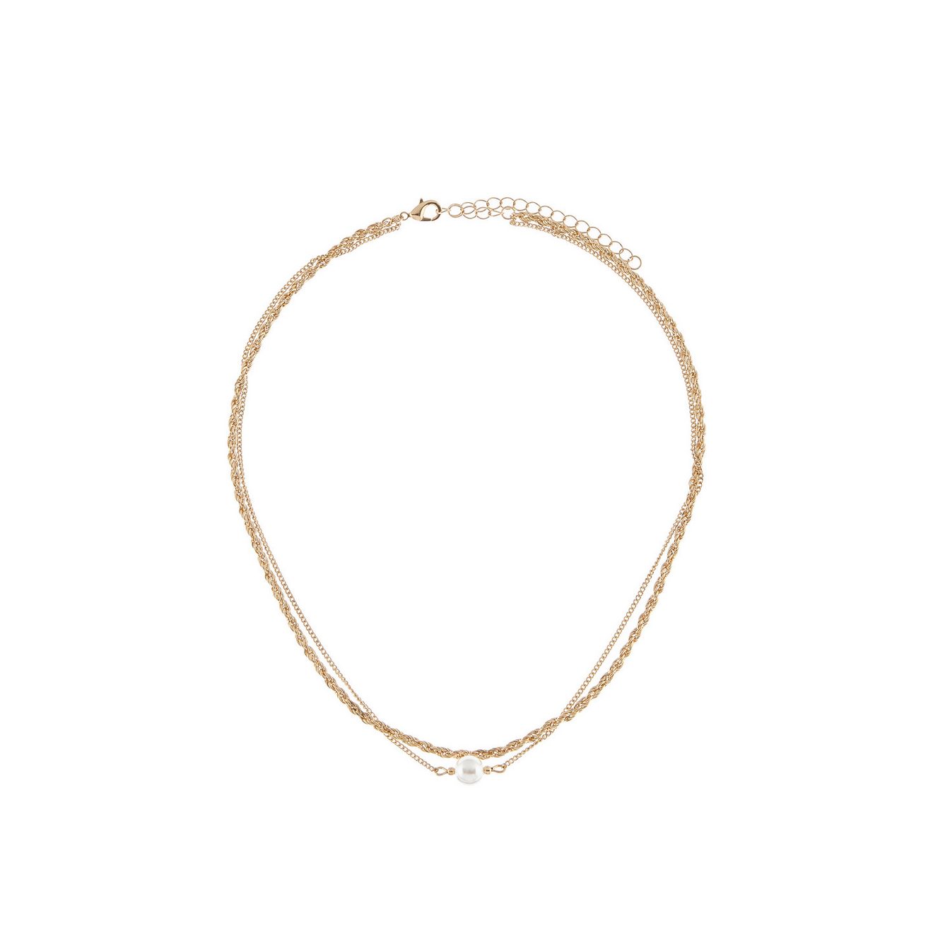 Lascana Edelstalen ketting in laaglook met parel