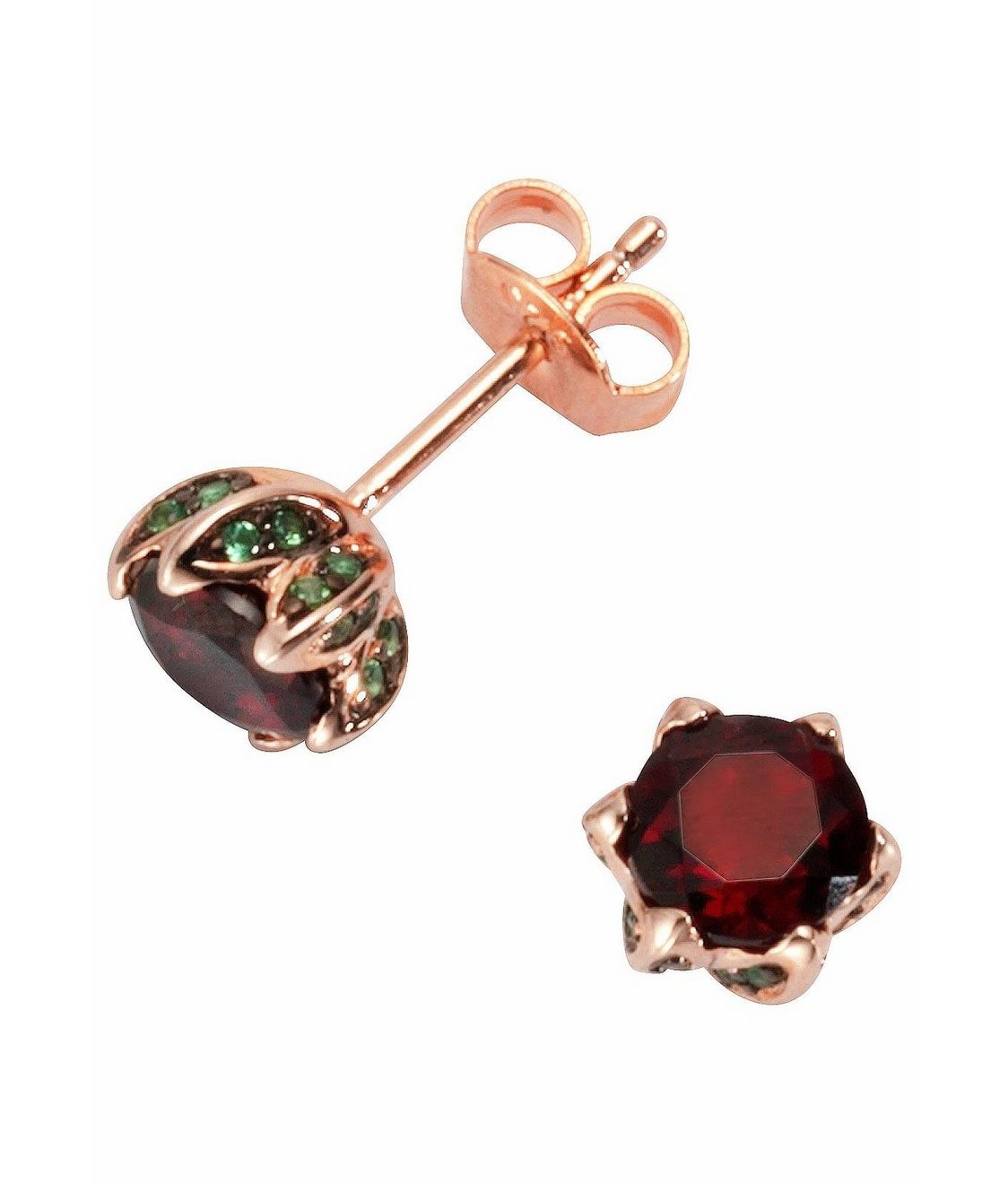 Firetti Oorstekers Sieraad cadeau zilver 925 oorbellen edelsteen granaat