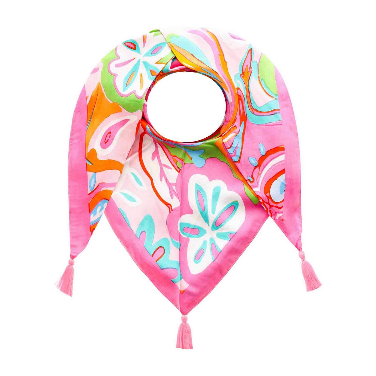 Zwillingsherz Modieus sjaaltje Kleurrijk Patroon met geweldig patroon en franjes